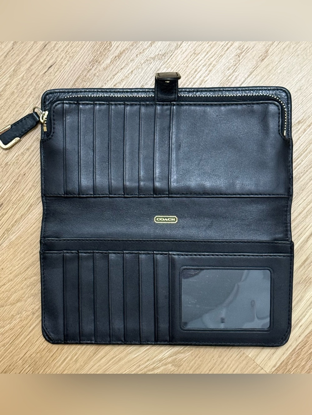 Coach Long Zip Around Textured Leather Wallet - Picture 3 of 7